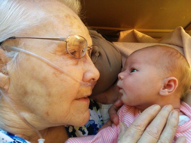 2 Day Old Baby Meets Her Great Grandmother. Their…