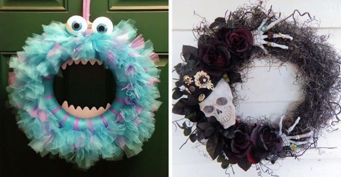 20 Creepily Awesome Halloween Wreaths You Definitely Have To…