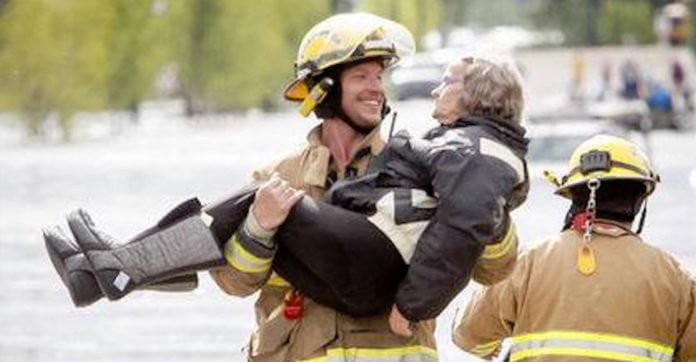 Tough Fireman Laughs When Grandma Reveals Something About Her…