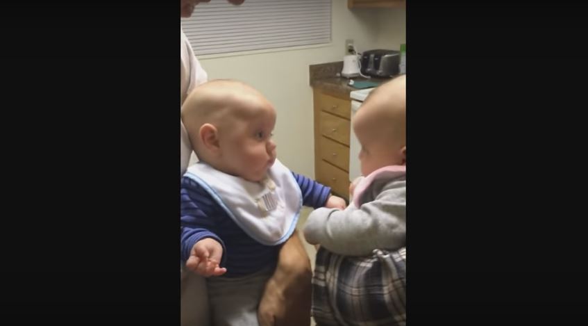 Baby Boy Doesn’t Seem To Like Coming Face-To-Face With His Twin Sister. So Cute And Funny!