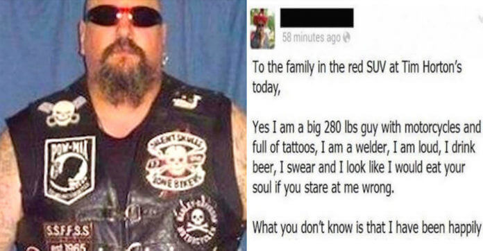 Rude Woman At A Coffee Shop Calls This Man A “Dirty Biker”. His Response Is Perfect!