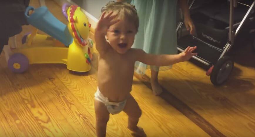 Baby Girl Takes Her First Steps, And Her Reaction Couldn’t Get More Amusing!