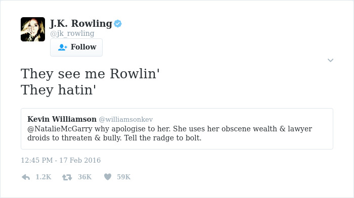 47 Of J.K. Rowling’s Greatest Twitter Comebacks. She Ain’t Backing…